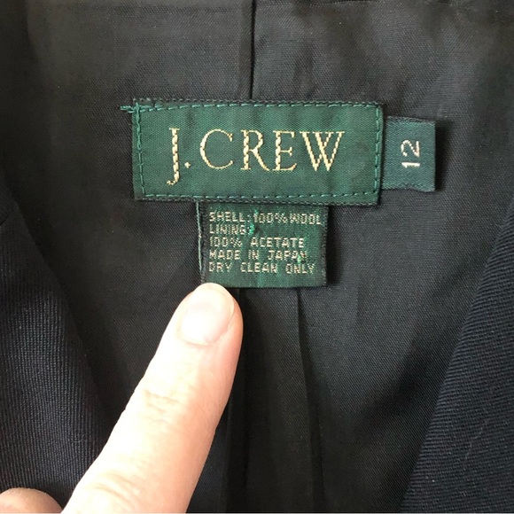 VTG J. Crew Women's Black Wool Blazer - Size 12 - Picture 3 of 4